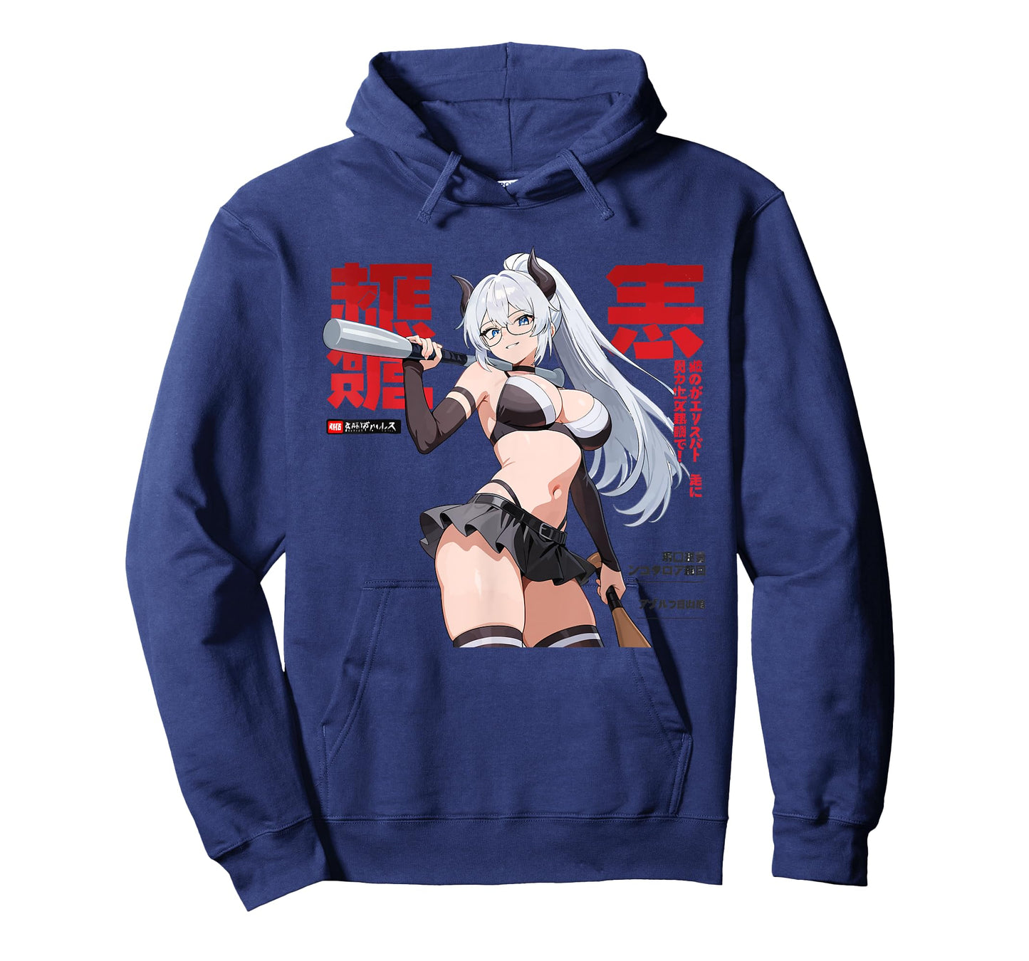 Waifu Sexy Anime Girl Horns Baseball Japanese Manga Style T-Shirt