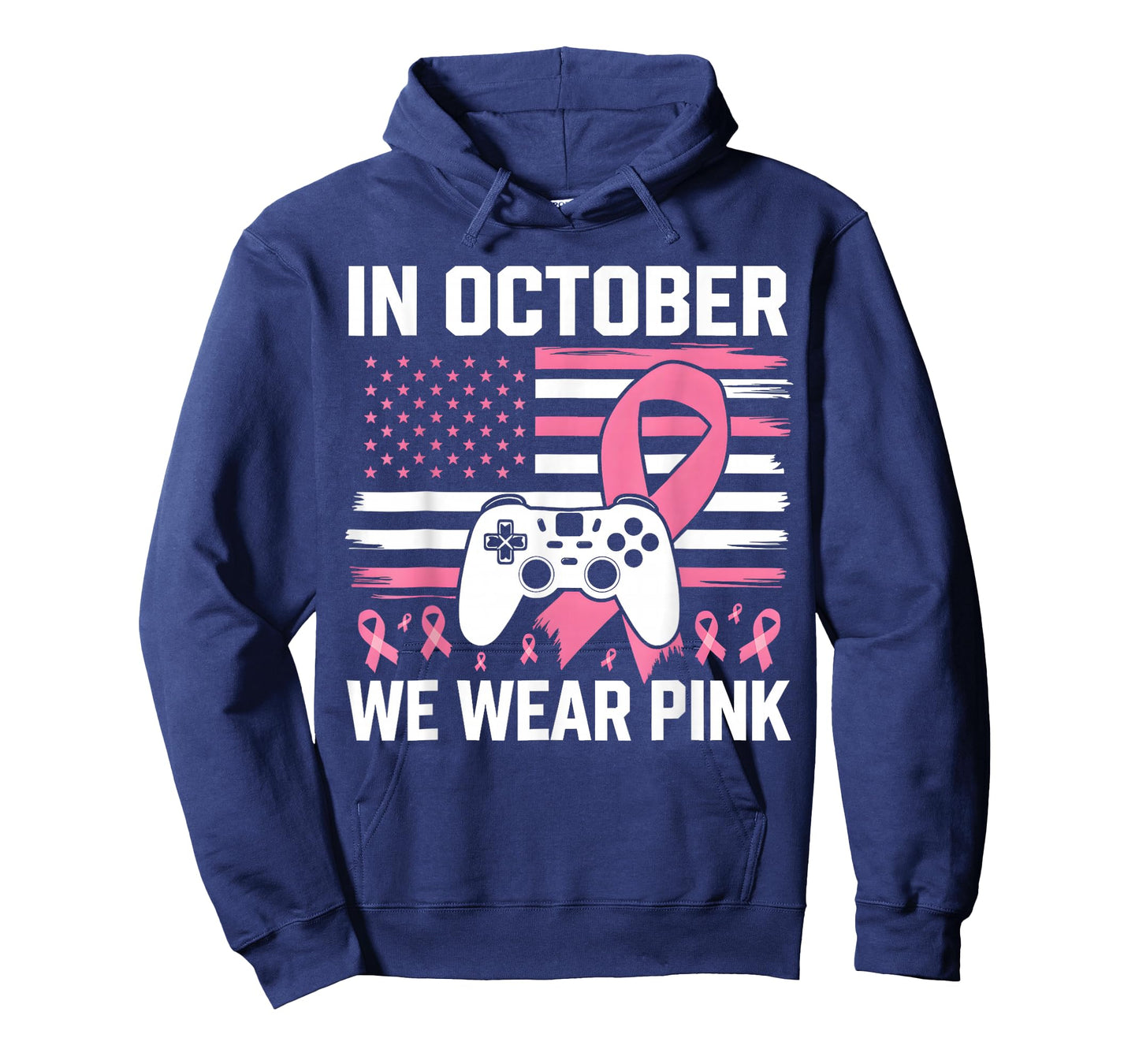 in October We Wear Pink Breast Cancer Gaming Kids Boys Youth T-Shirt