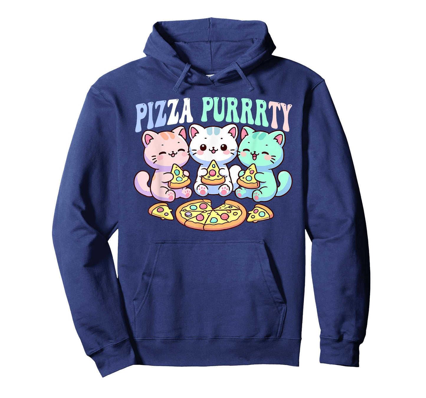 Cat pizza cute kawaii cats eating pizza purrrrty fun pastel T-Shirt