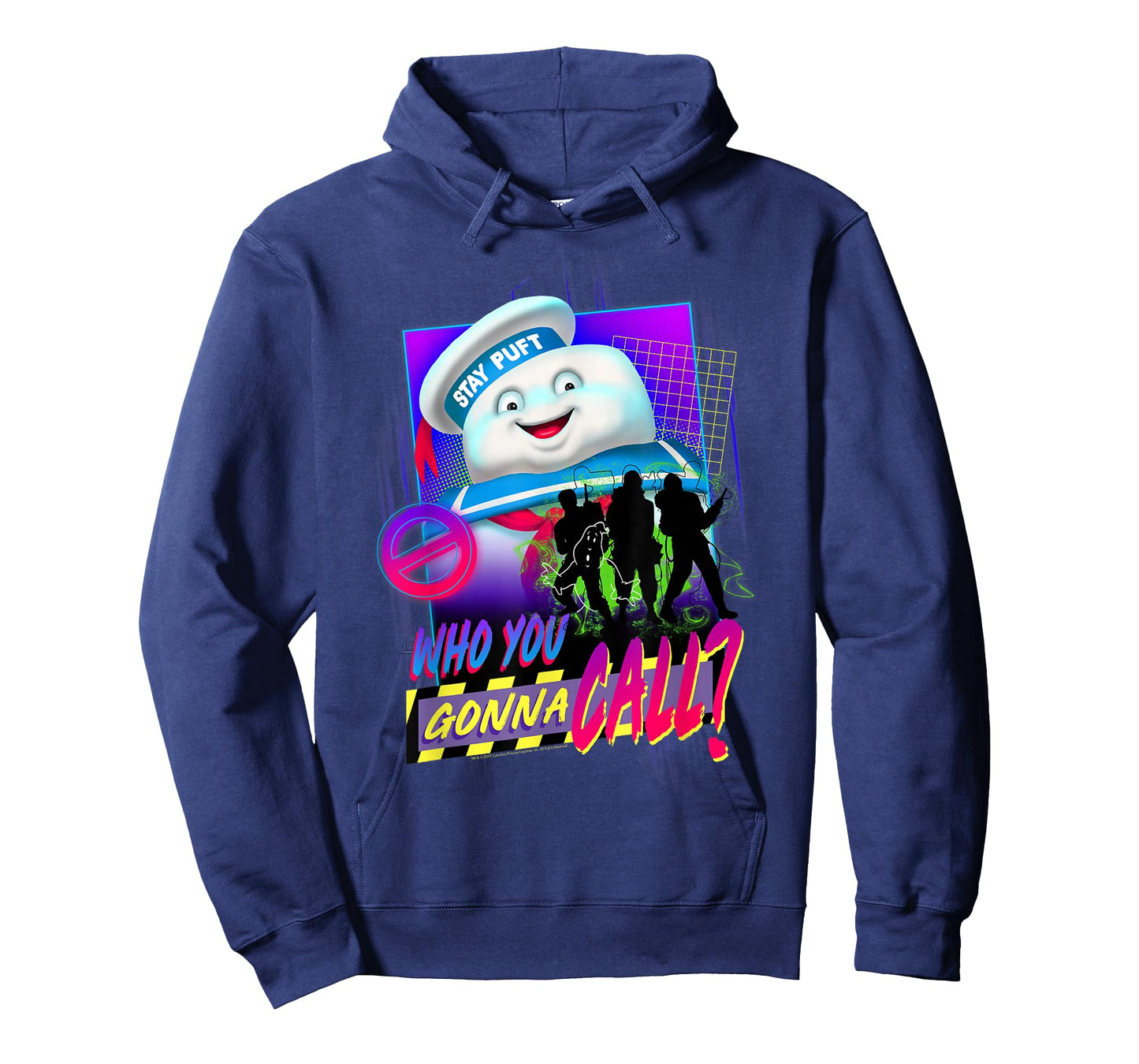 Ghostbusters Who You Gonna Call? Retro Neon Poster T-Shirt