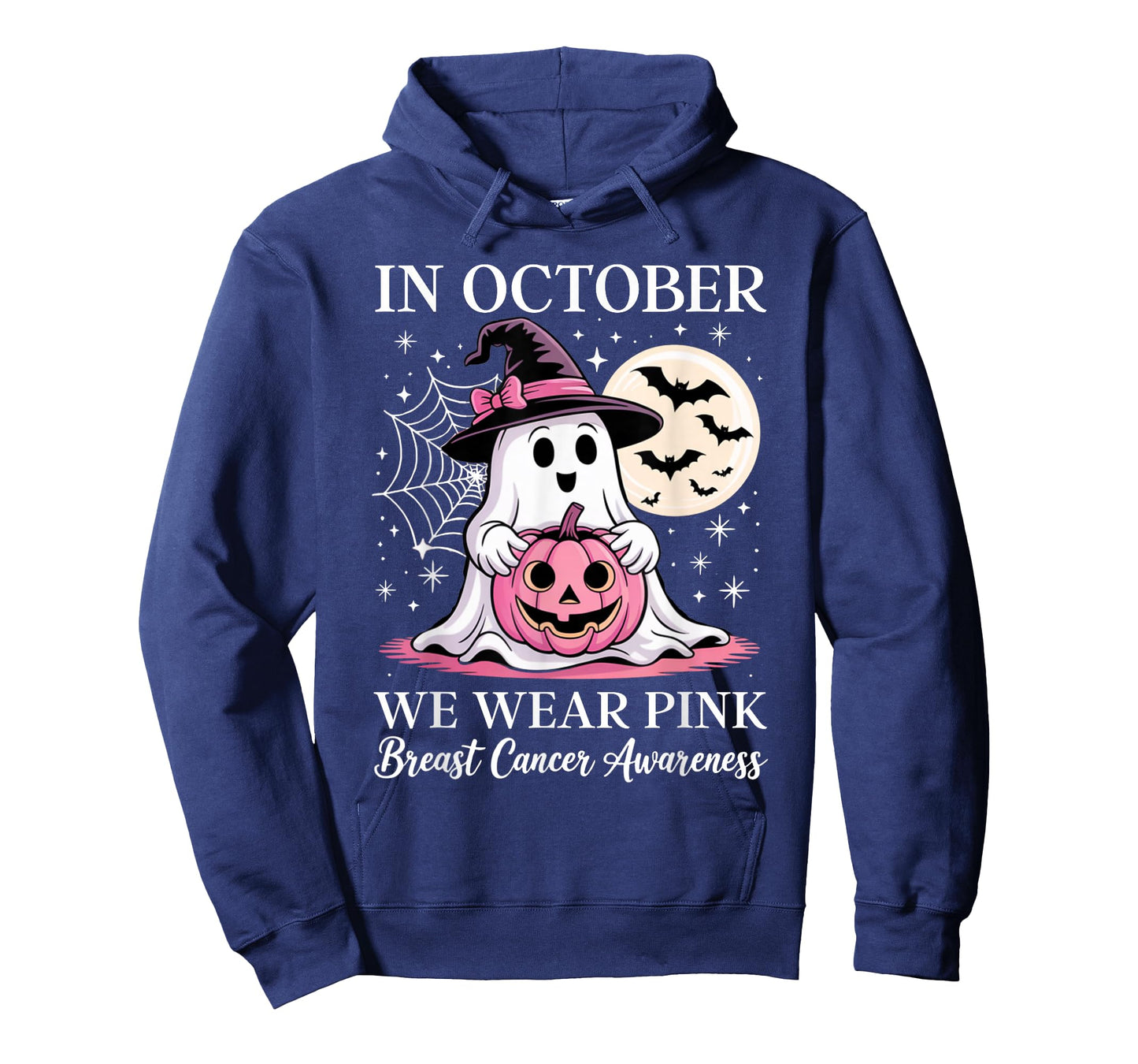 in October We Wear Pink Ghost Cute Breast Cancer Awareness T-Shirt