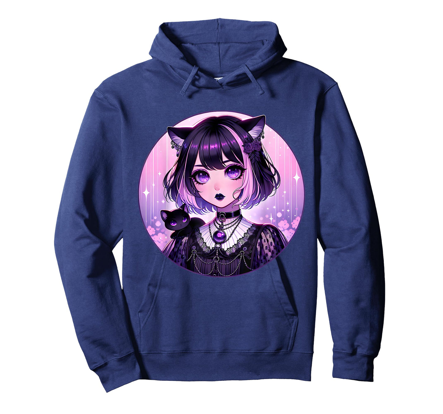 Japanese Gothic Kawaii Anime Pastel Goth Emo Witchy Cat Girl T-Shirt