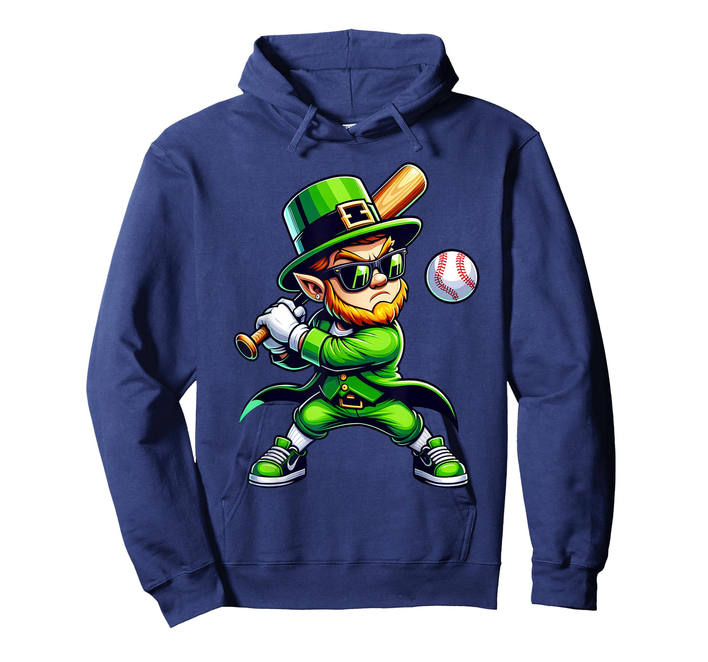 Leprechaun Playing Baseball St Patricks Day Sport Mens Boys T-Shirt