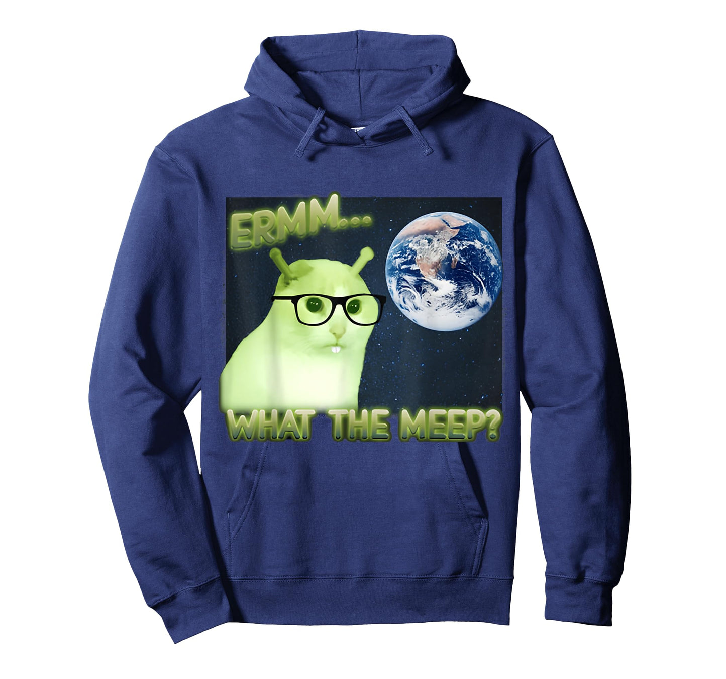 Erm What The Meep Cat & Cat FUNNY Earth T-Shirt