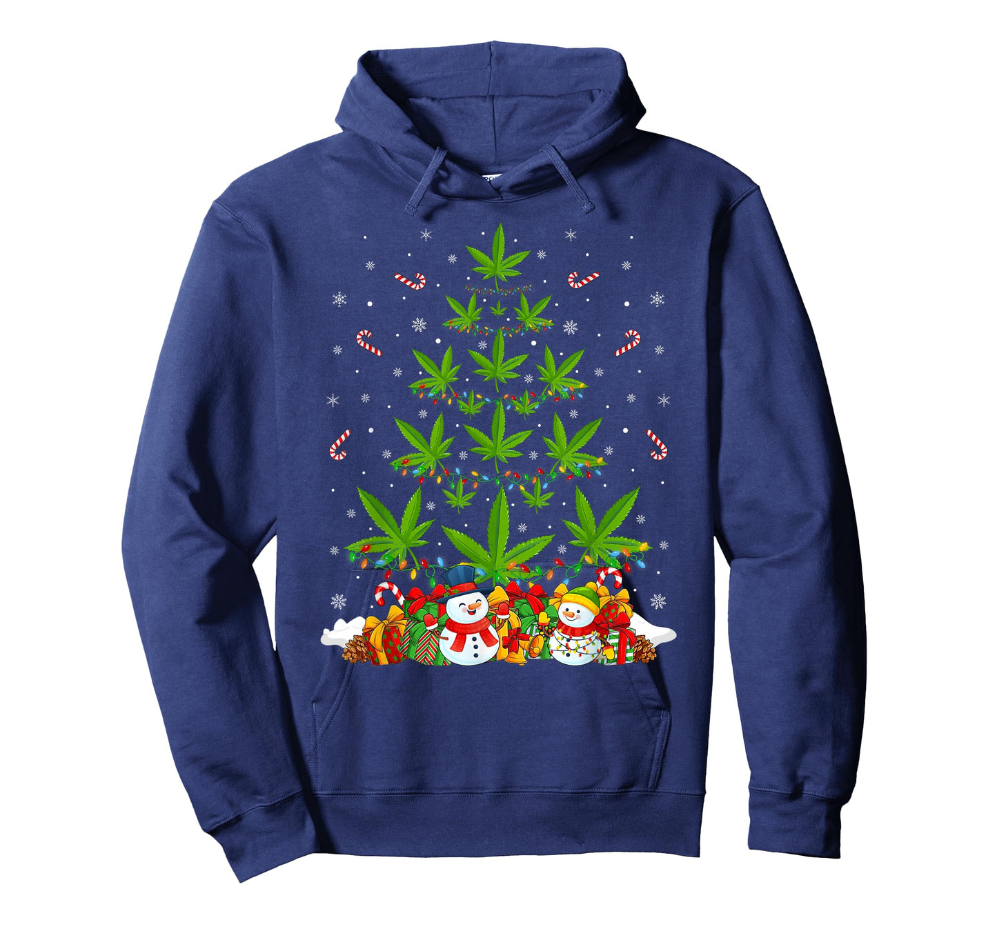 Marijuana Leaf Christmas Tree Cannabis Weed Stoner Xmas T-Shirt