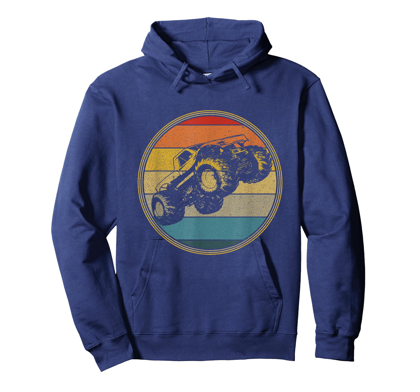 Monster Truck Vintage Retro Style Sun Design T-Shirt