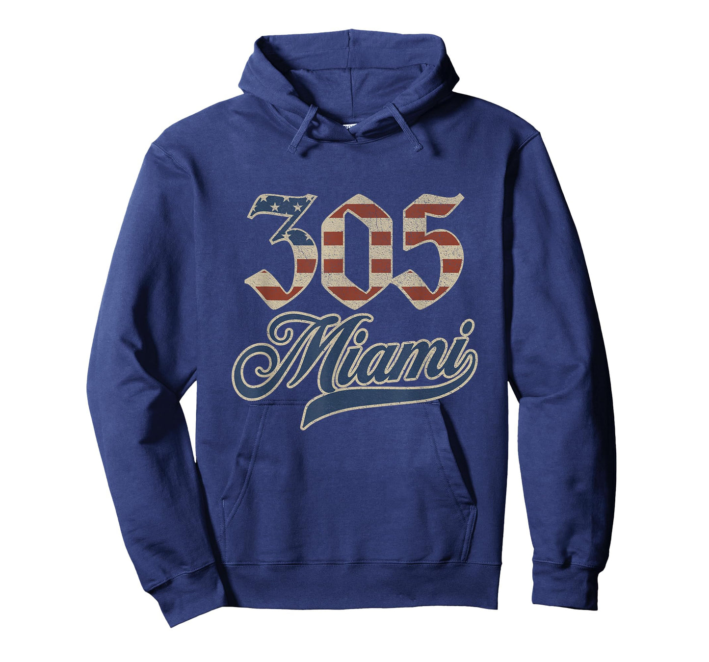 Vintage Miami 305 Area Code Patriot USA American Flag T-Shirt