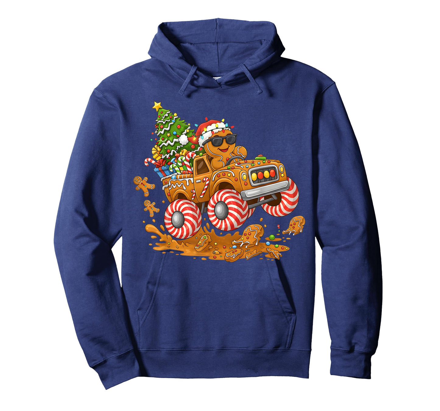 Monster Truck Gingerbread Man Funny Christmas Baking T-Shirt