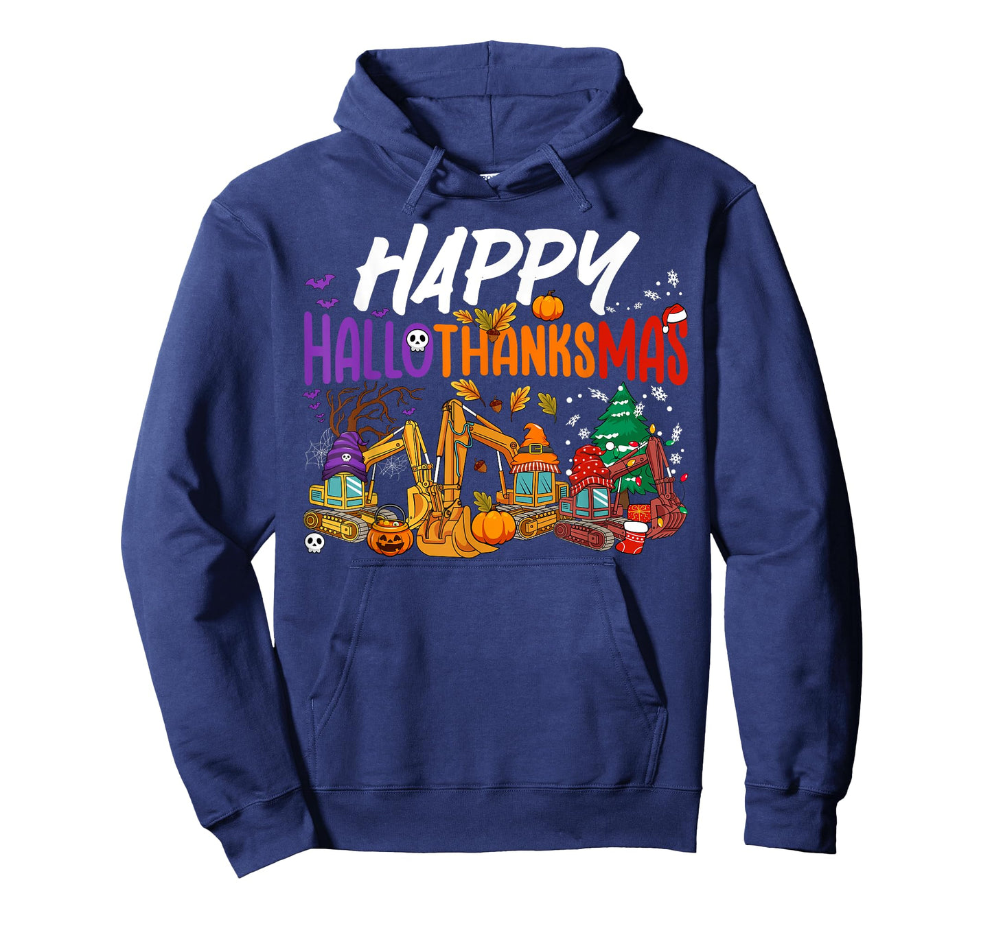 HalloThanksMas Halloween Thanksgiving Christmas Excavator T-Shirt