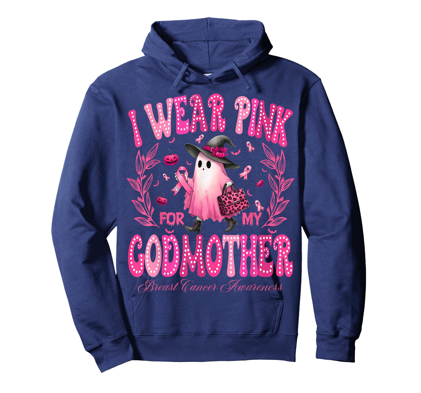 I Wear Pink For My GodMother Breast Cancer Boo Halloween T-Shirt