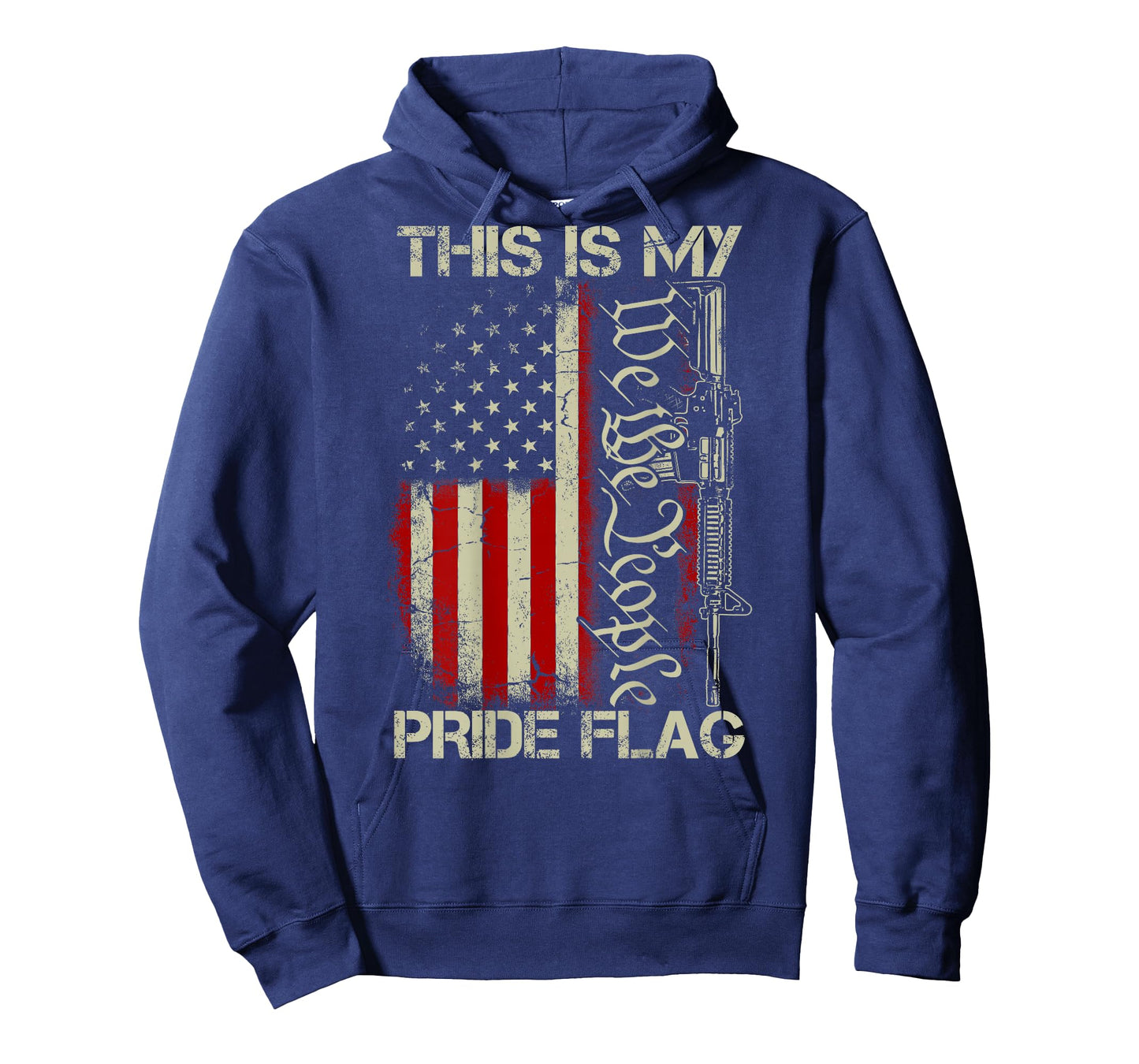 This is My Pride Flag USA Patriots Gun American Flag on Back T-Shirt