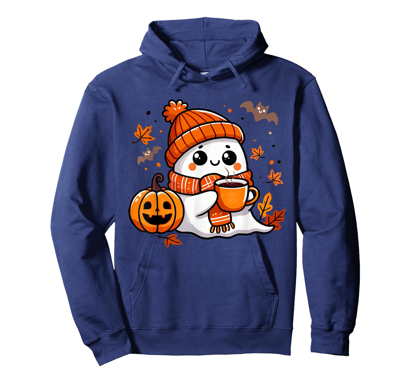 Halloween Ghost Drinking Coffee, Cute Kawaii Halloween T-Shirt