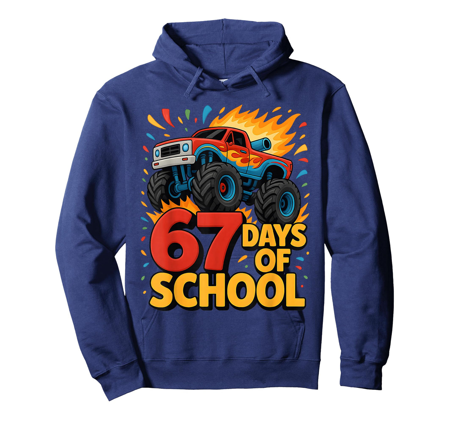67 Days of School Monster Truck 100th Day of School Boys T-Shirt
