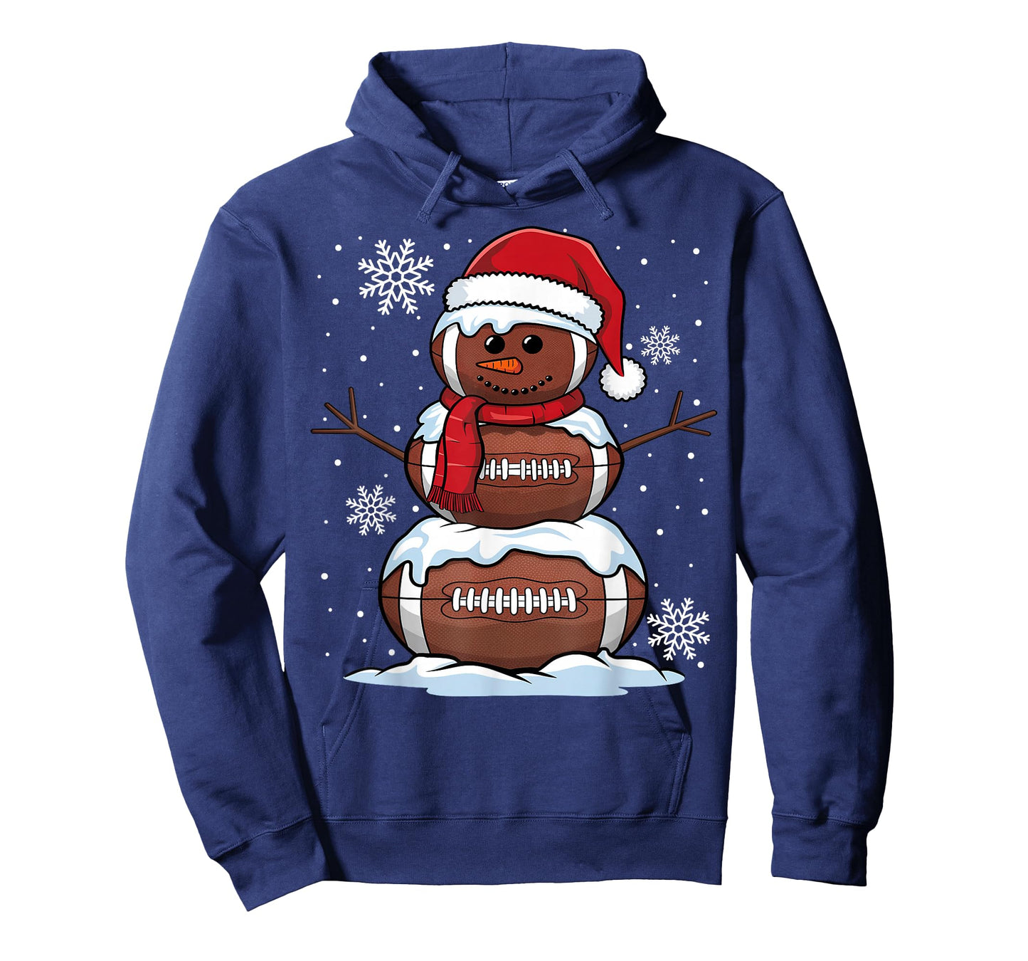 Merry Christmas Football Snowman Holiday Sports Xmas Pajamas T-Shirt