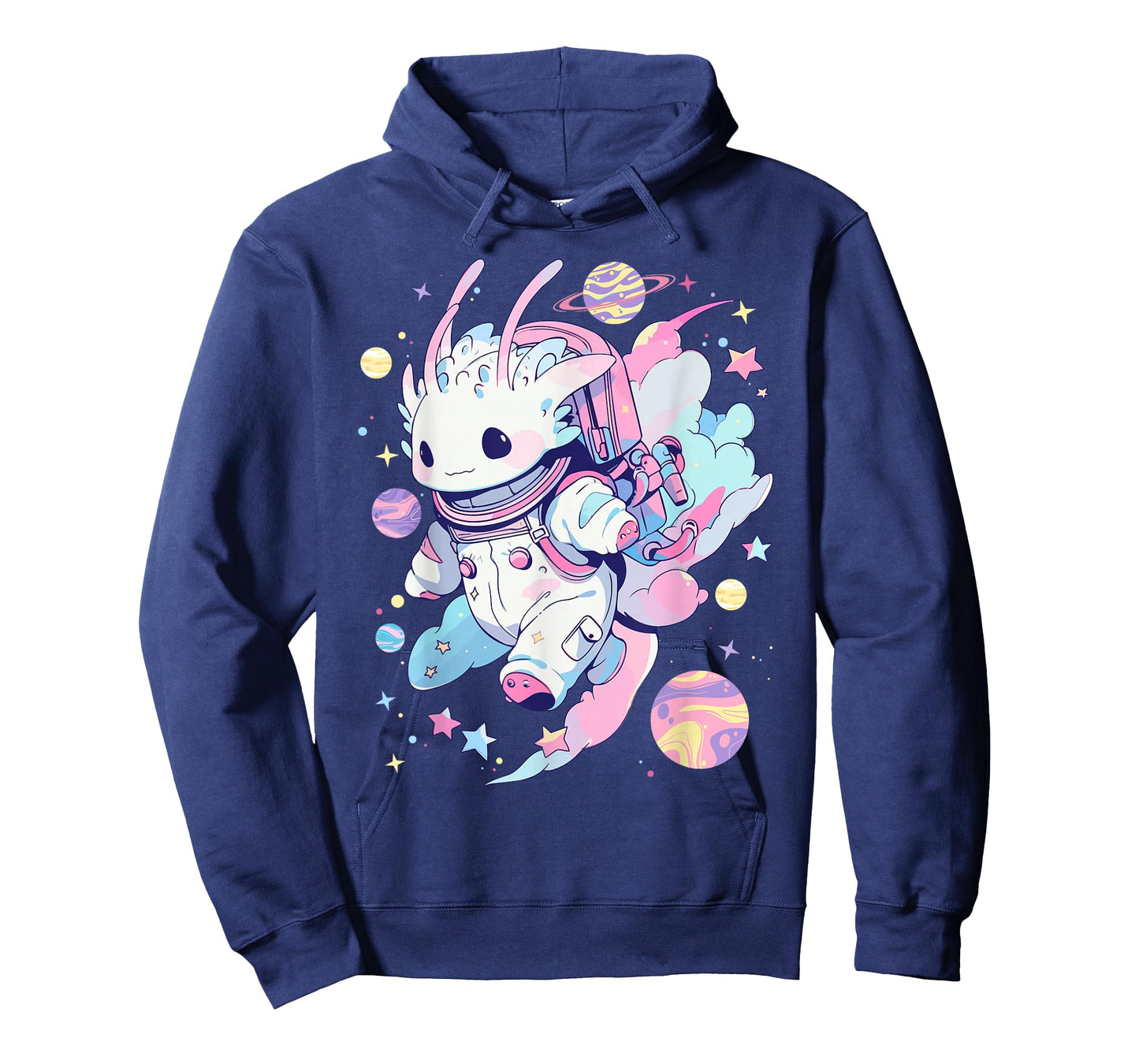 Cute Space Galaxy Axolotl Pastel Goth Aesthetic Nu Goth T-Shirt