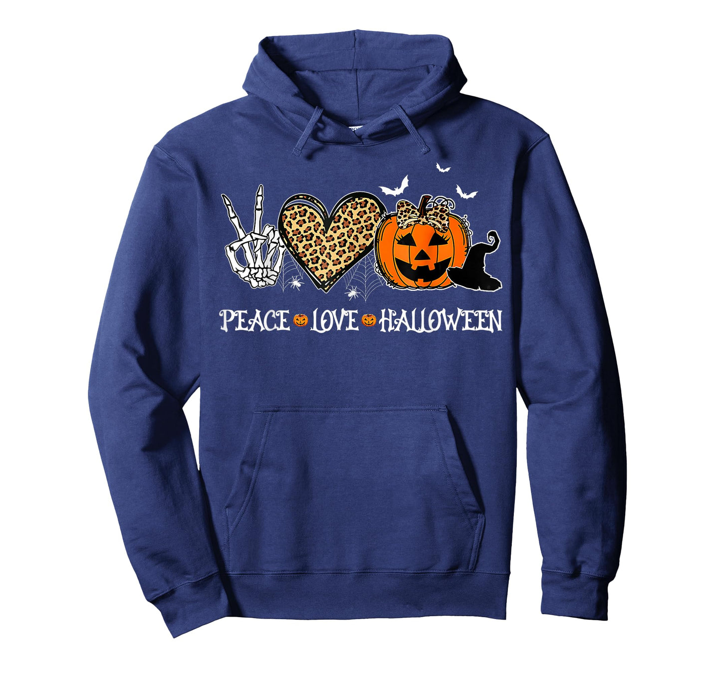 Peace Love Halloween Happy Halloween Pumpkin Leopard Heart T-Shirt