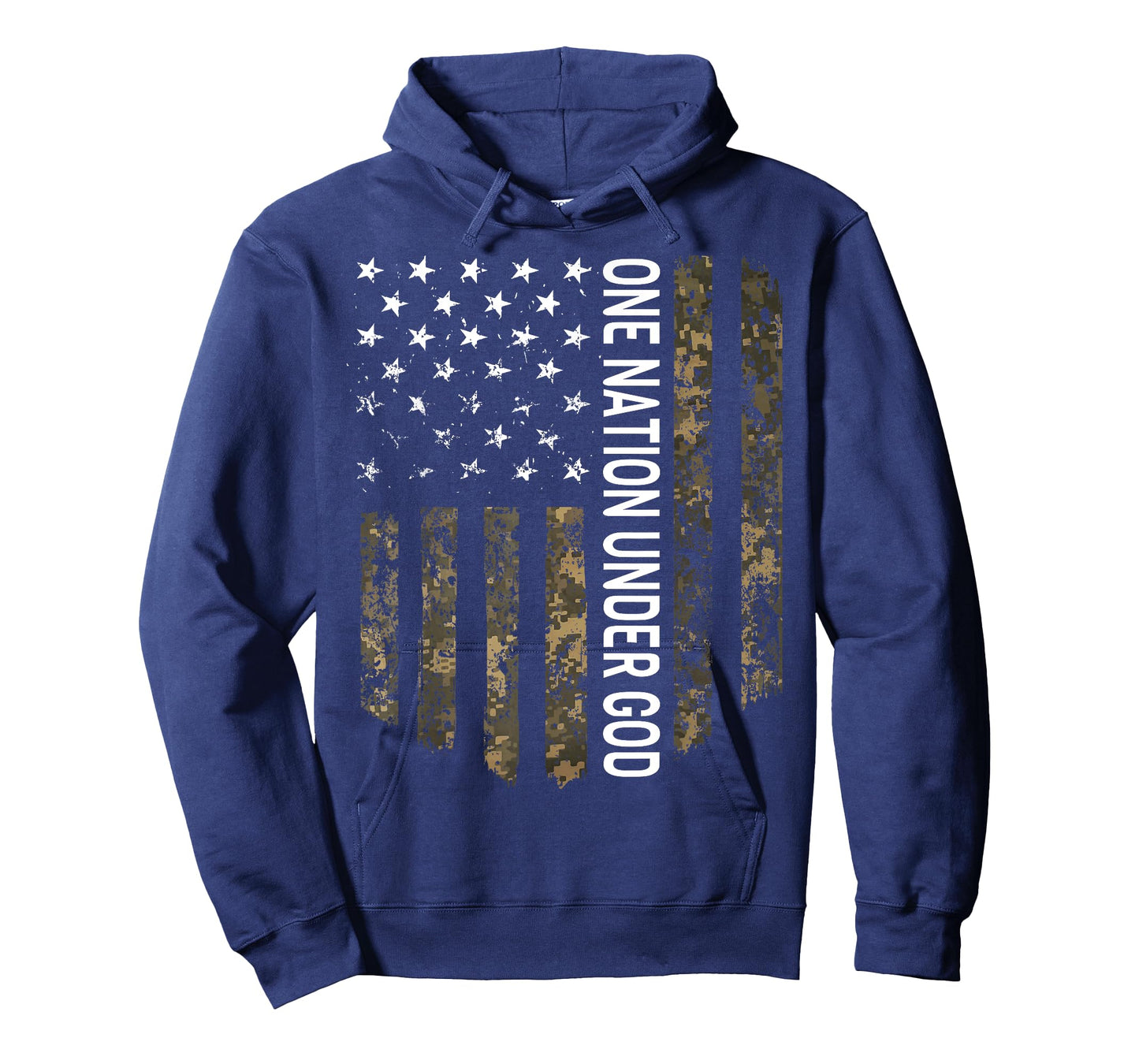Patriotic American Flag Camo One Nation Under God USA Gift Women Men T-Shirt