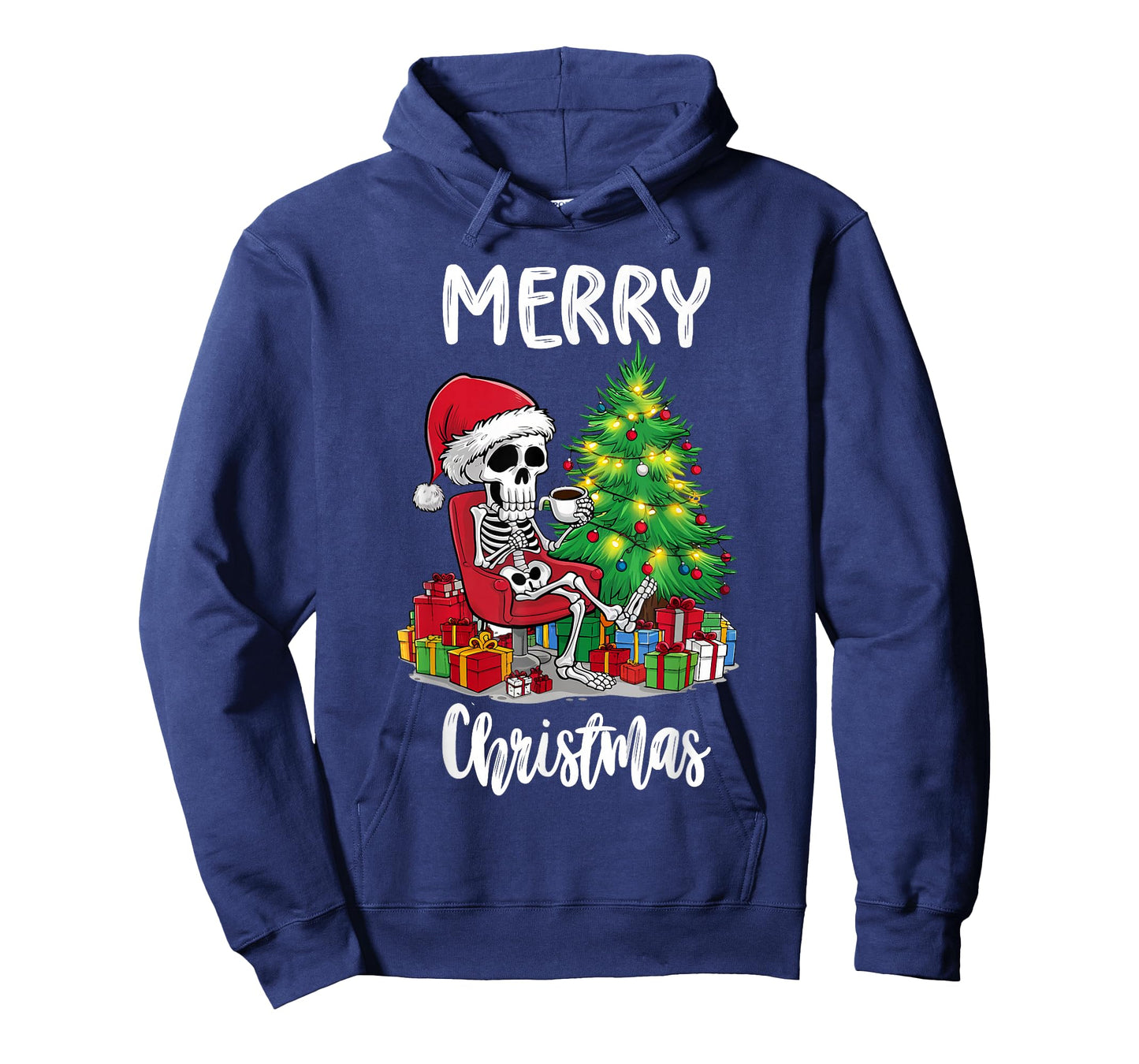 Skeleton Santa Merry Christmas Xmas Lights Pajamas Holiday T-Shirt