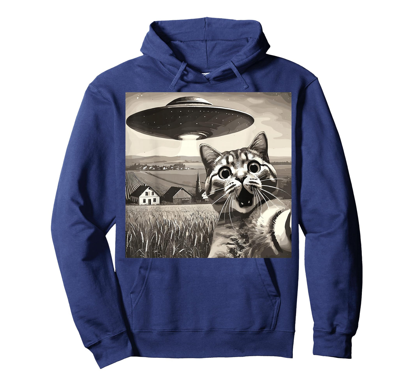 Cat Selfie With Alien UFO Funny Cat T-Shirt