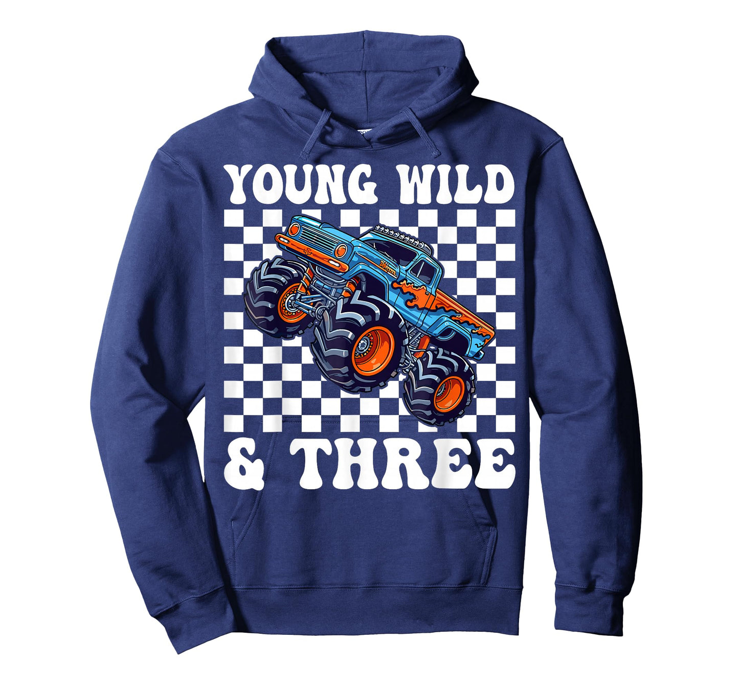 3rd Birthday Monster Truck Young Wild And Three 3 Year Old T-Shirt