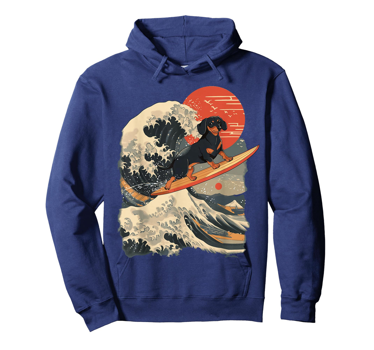 Dachshund Surfing Japanese Great Wave T-Shirt