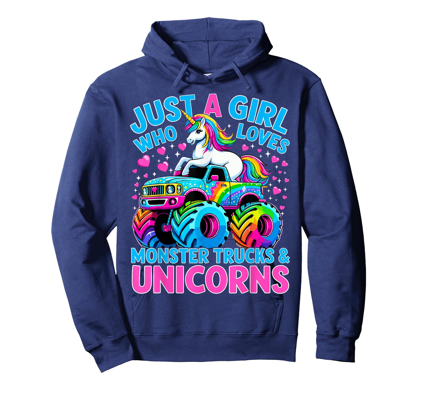 Just a Girl Who Loves Monster Trucks and Unicorns T-Shirt