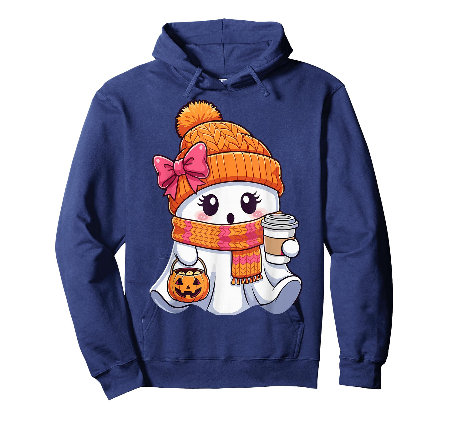 Cute Halloween Ghost Coffee Autumn Pumpkin T-Shirt