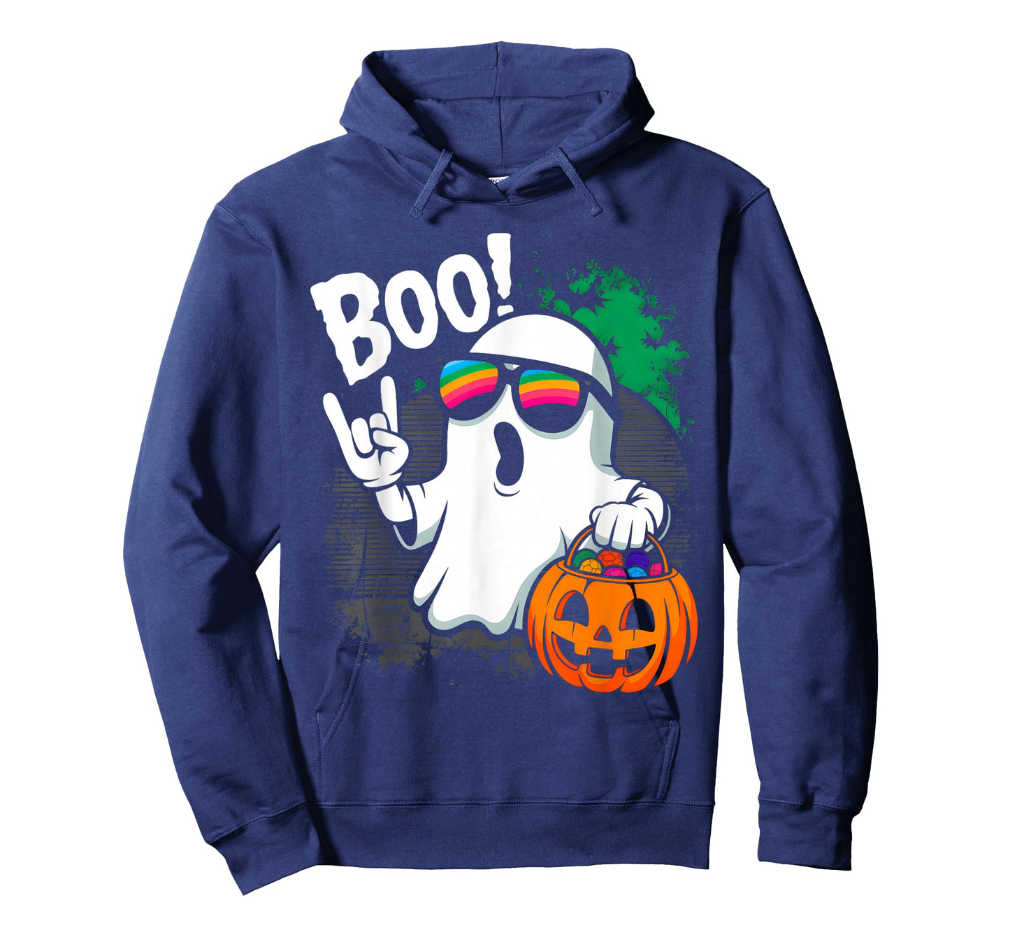 Rock Ghost Retro Halloween Pumpkin Funny Boo Ghost Men Women T-Shirt
