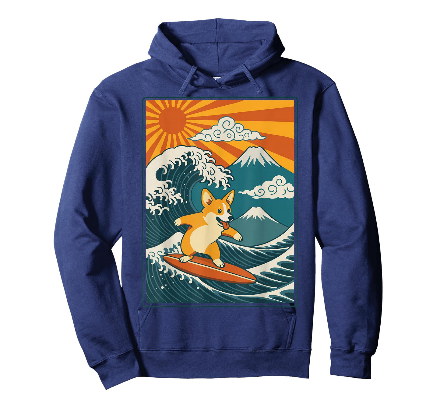 Corgi Surfing Japanese T-Shirt