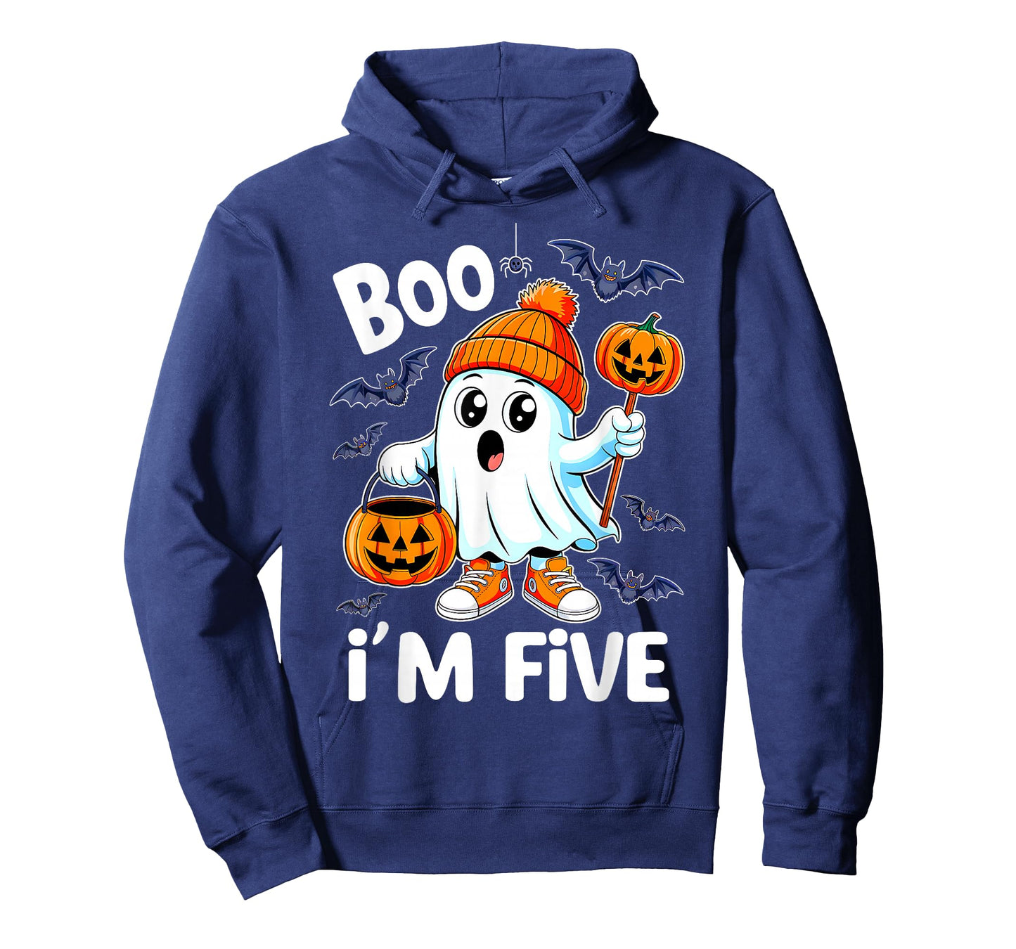 Boo I'm Five Ghost 5th Birthday Halloween Boy Kids Groovy T-Shirt