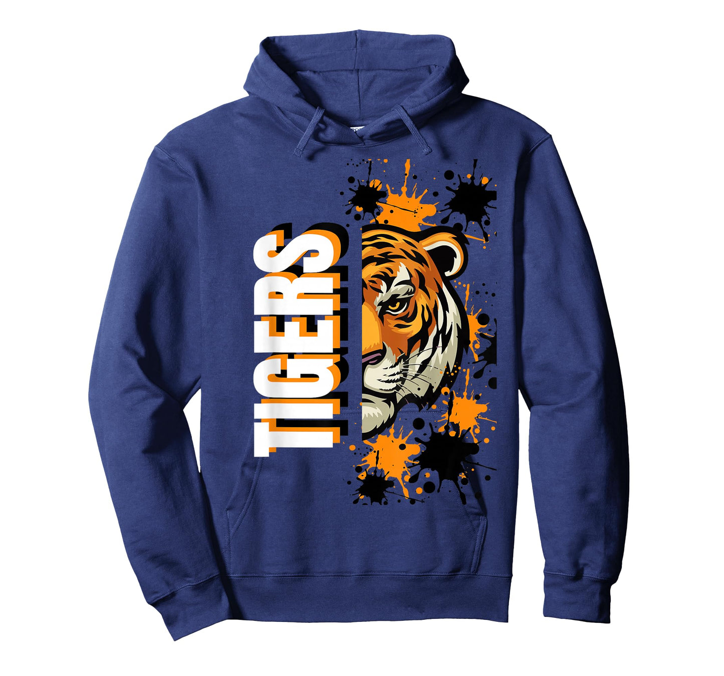 Tigers School Spirit Tiger Mascot Orange Black T-Shirt