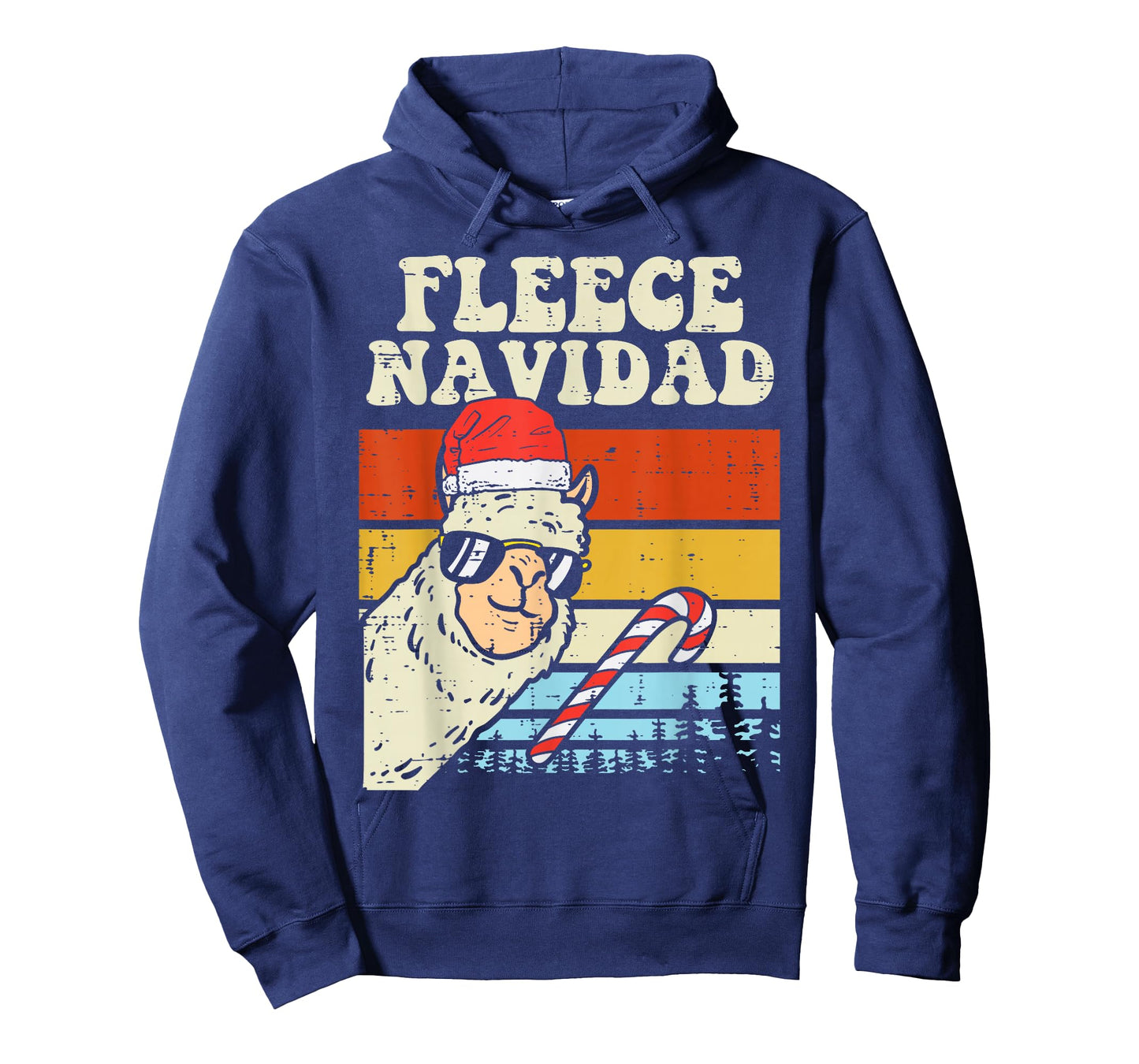 Santa Llama Fleece Navidad Alpaca Christmas Xmas T-Shirt