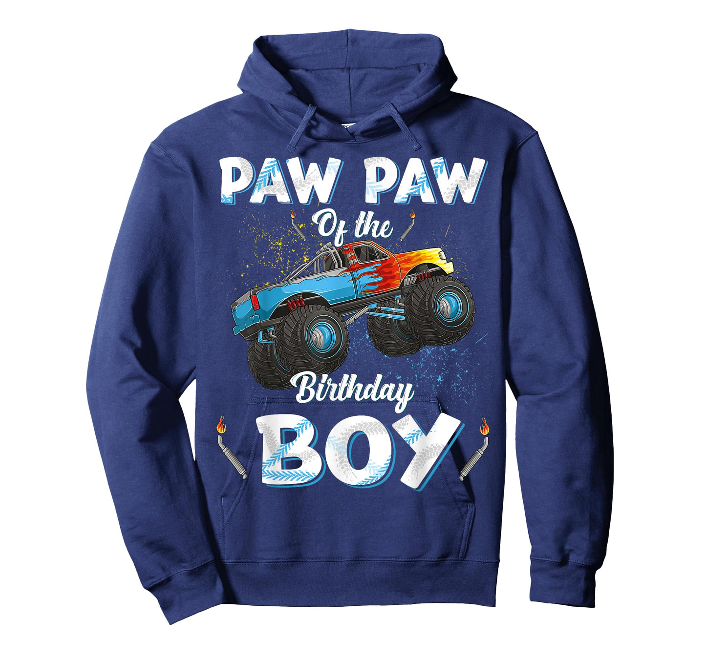 Paw Paw Of The Birthday Boy Monster Truck Bday Men Grandpa T-Shirt