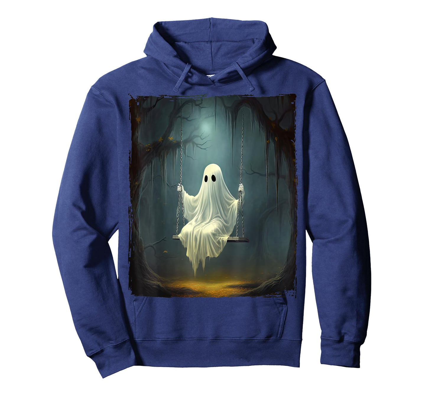 Vintage Floral Ghost On Swing In Forest Spooky Halloween T-Shirt