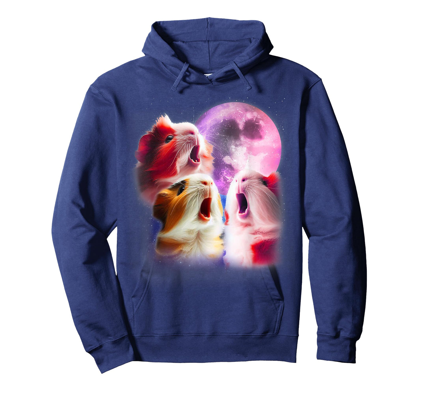 3 Guinea Pigs Howling At The Moon Funny Pet Guinea Pig Lover T-Shirt