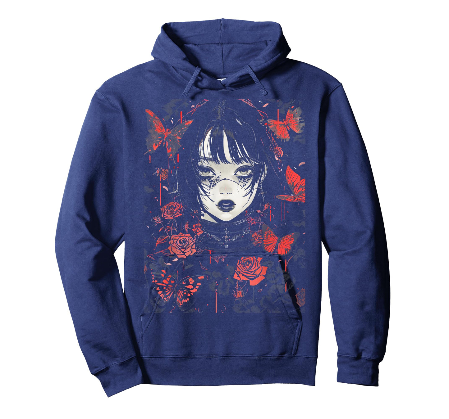 Anime Japanese Goth Cyberpunk City Vintage Butterflies T-Shirt