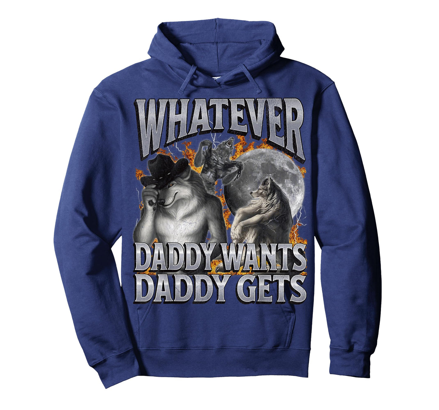 MildlyPerturbed Unisex-Adults Humorous Adult T-Shirt Black Small Modern Crew Neck Short Sleeve T-Shirt Whatever Daddy Wants Daddy Gets Funny Werewolf Meme Bootleg