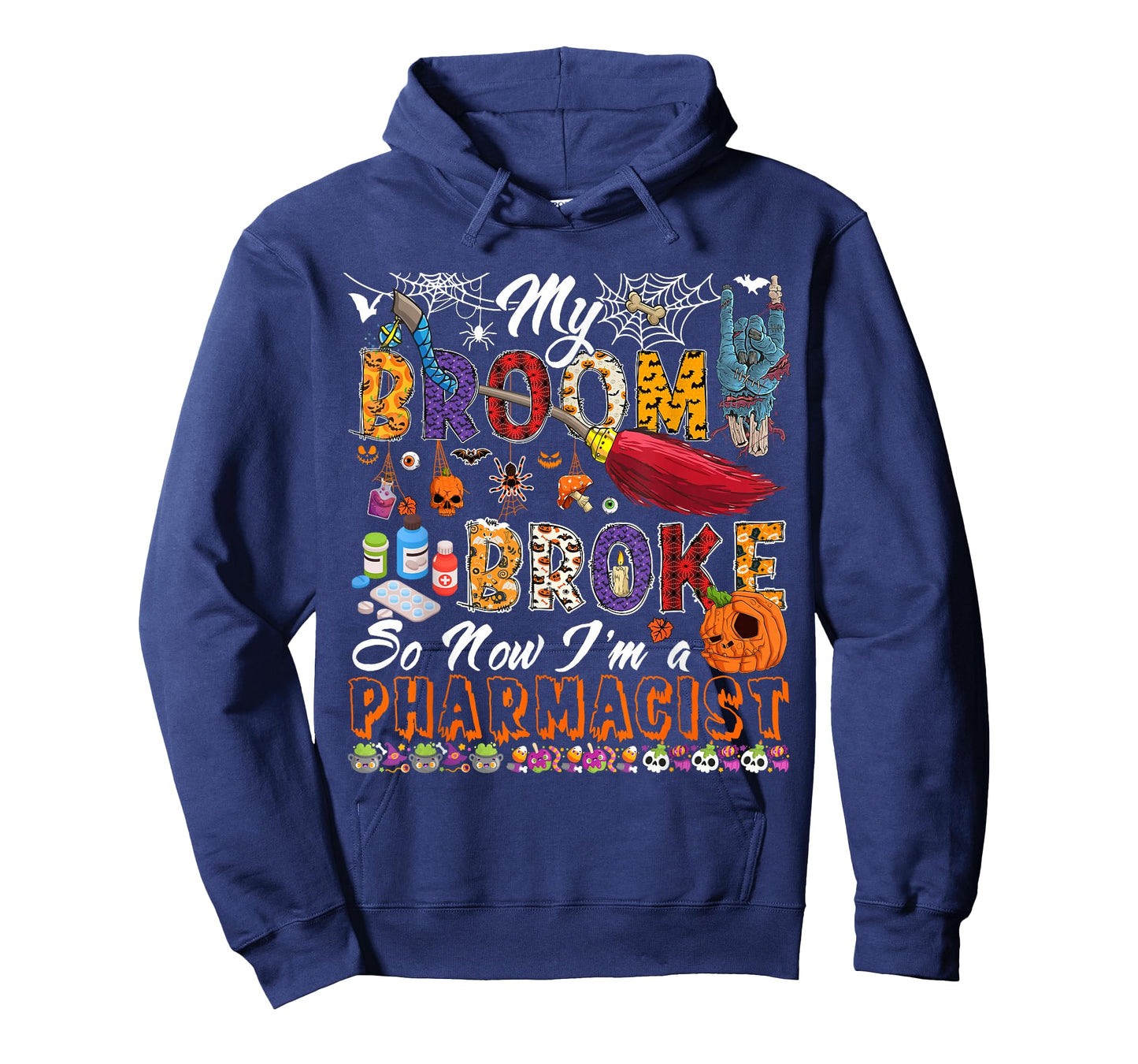 My Broom Broke Now I'm A Pharmacist Halloween Costume Witch T-Shirt