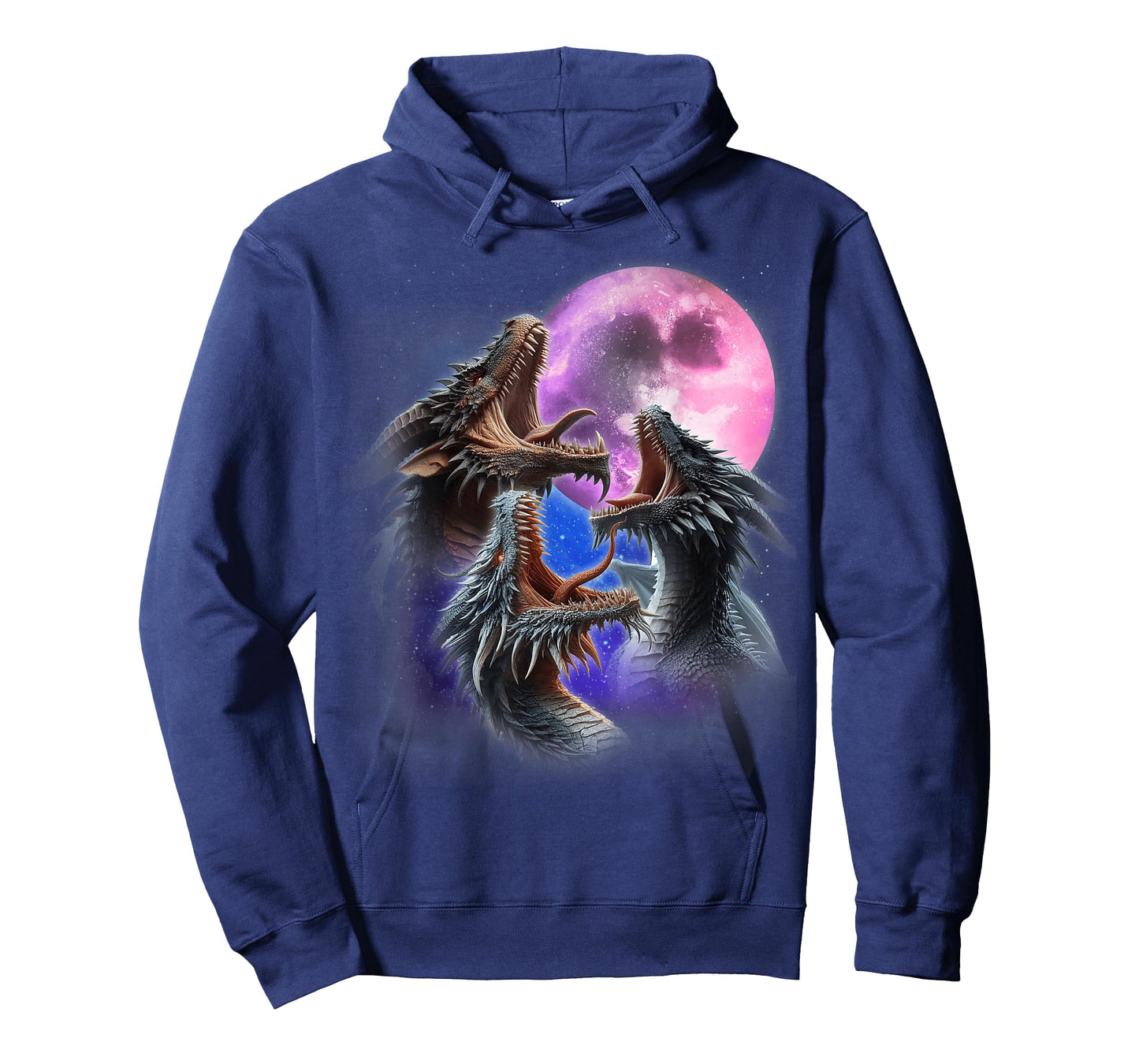 3 Dragons Howling At The Moon Funny Fantasy Dragon Lover T-Shirt