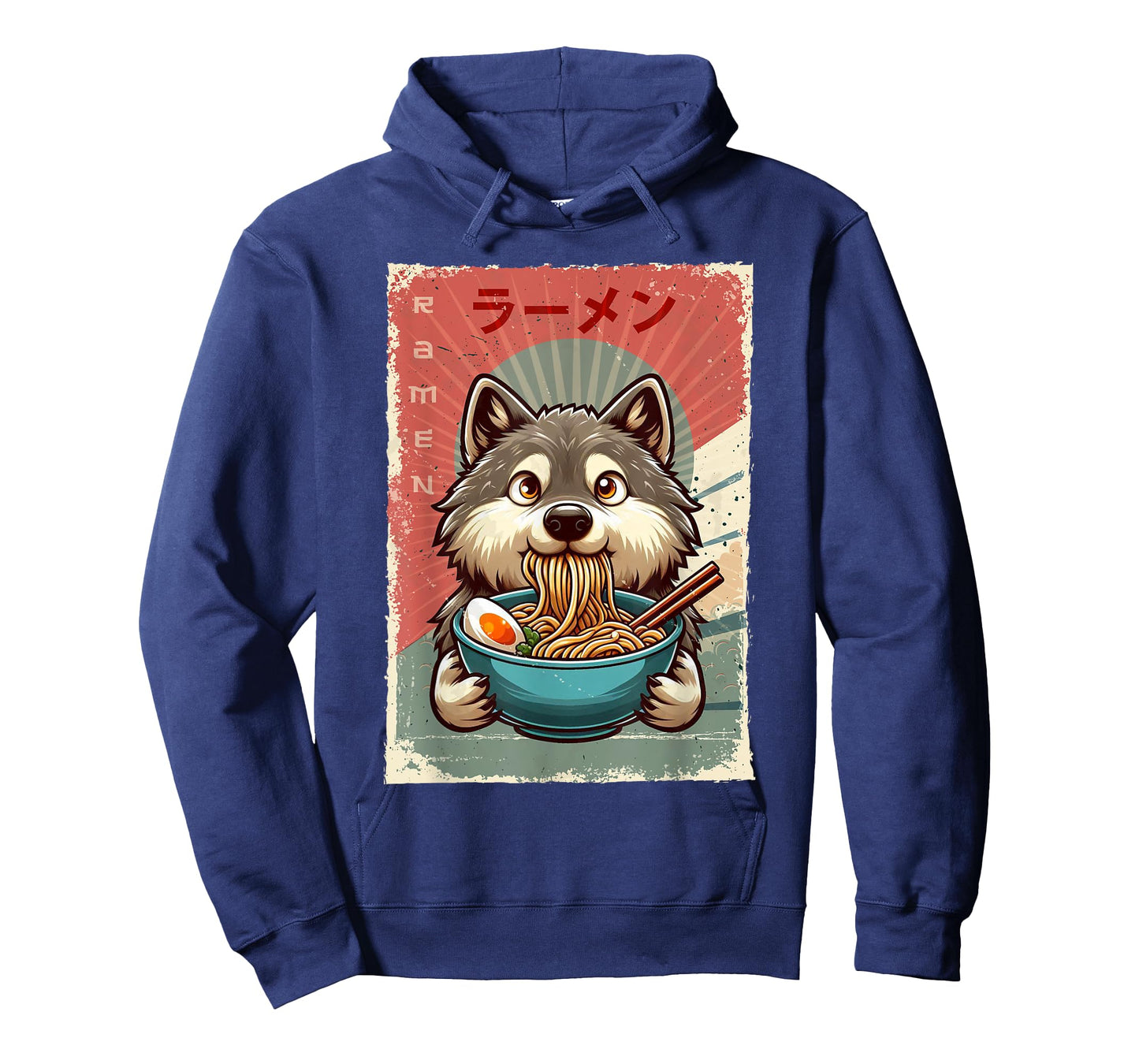 Wolf Eating Ramen Japanese Noodles Soup T-Shirt