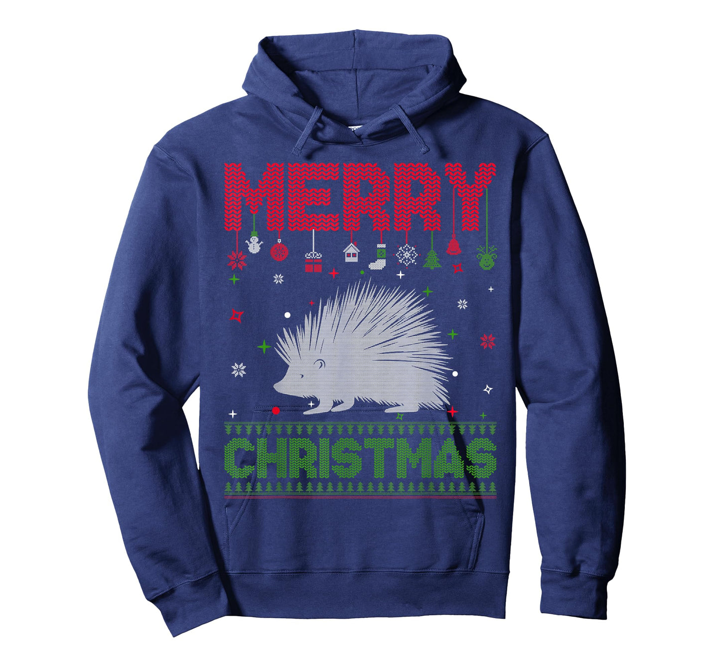 Ugly Holiday Sweater Christmas Funny Porcupine Graphic T-Shirt