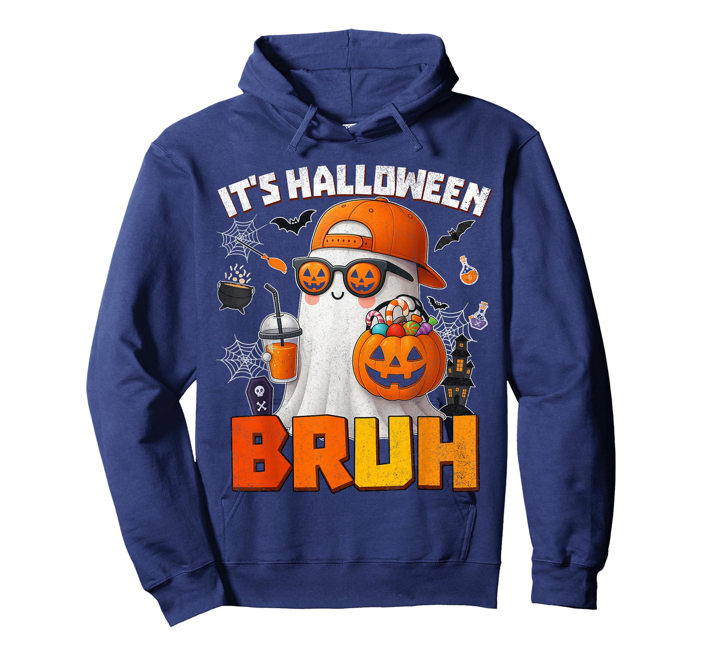 Its Halloween Bruh Boo Ghost Pumpkin Costume Boys Kids Mens T-Shirt