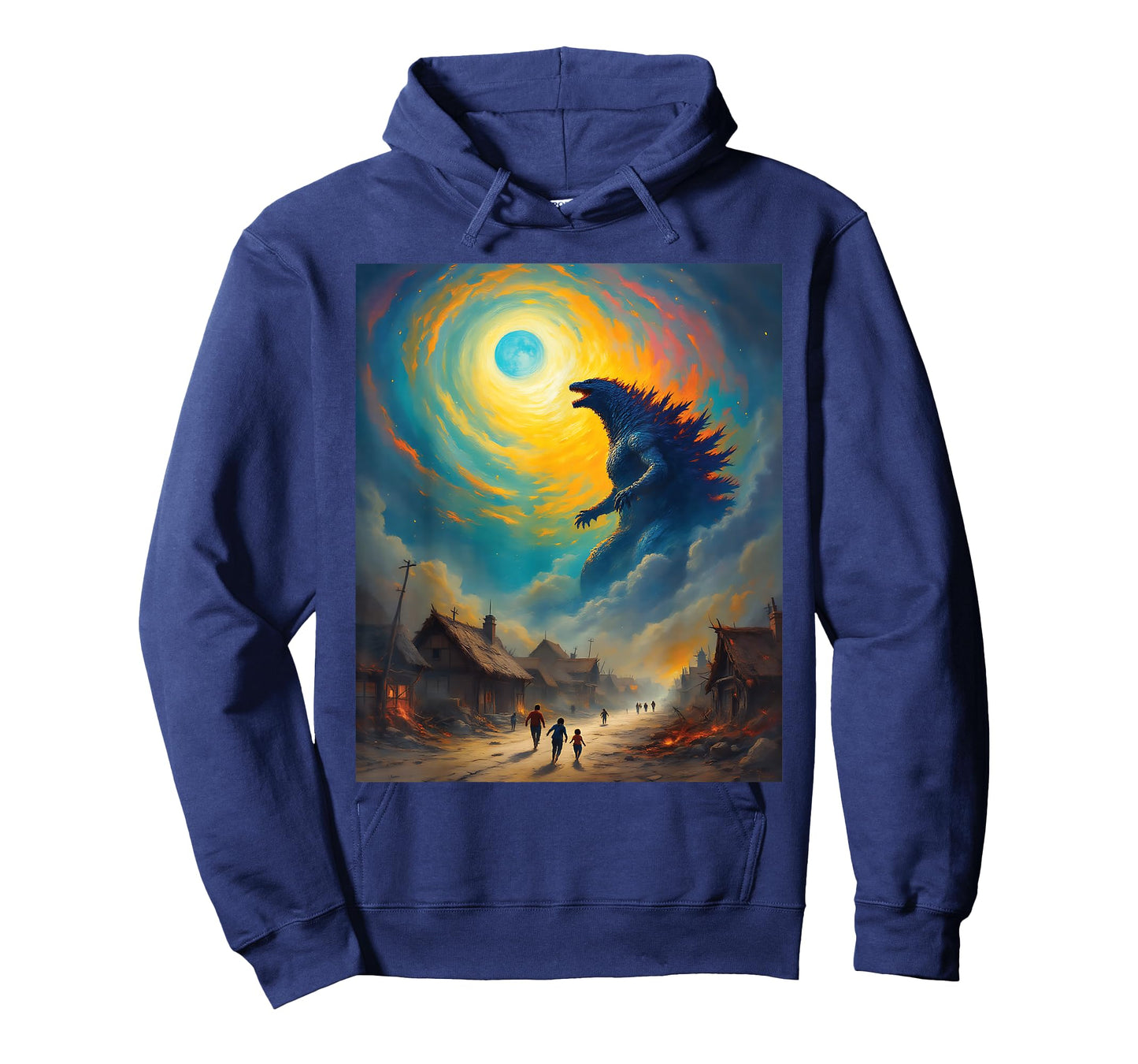 Sci-Fi Kaiju Monster Van Gogh Starry Night Graphic T-Shirt