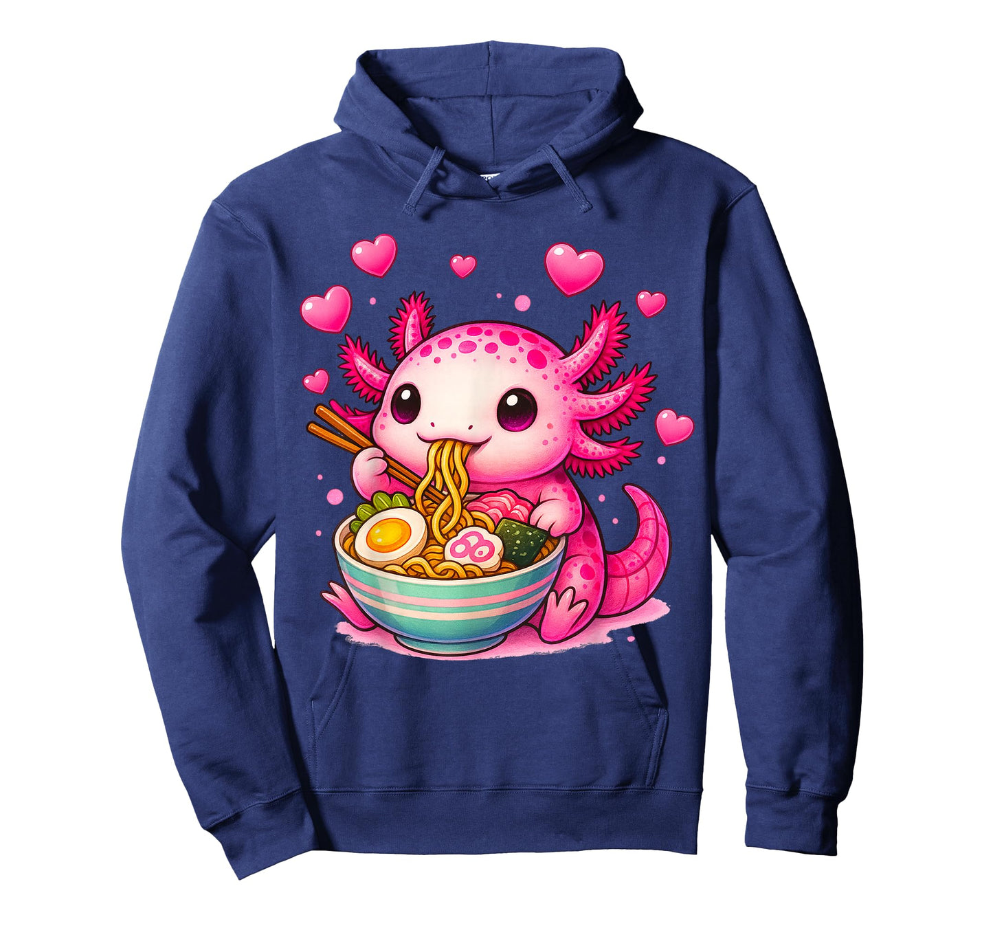 Cute Axolotl Ramen Anime Graphic Tees Kawaii Teen Girls Kids T-Shirt