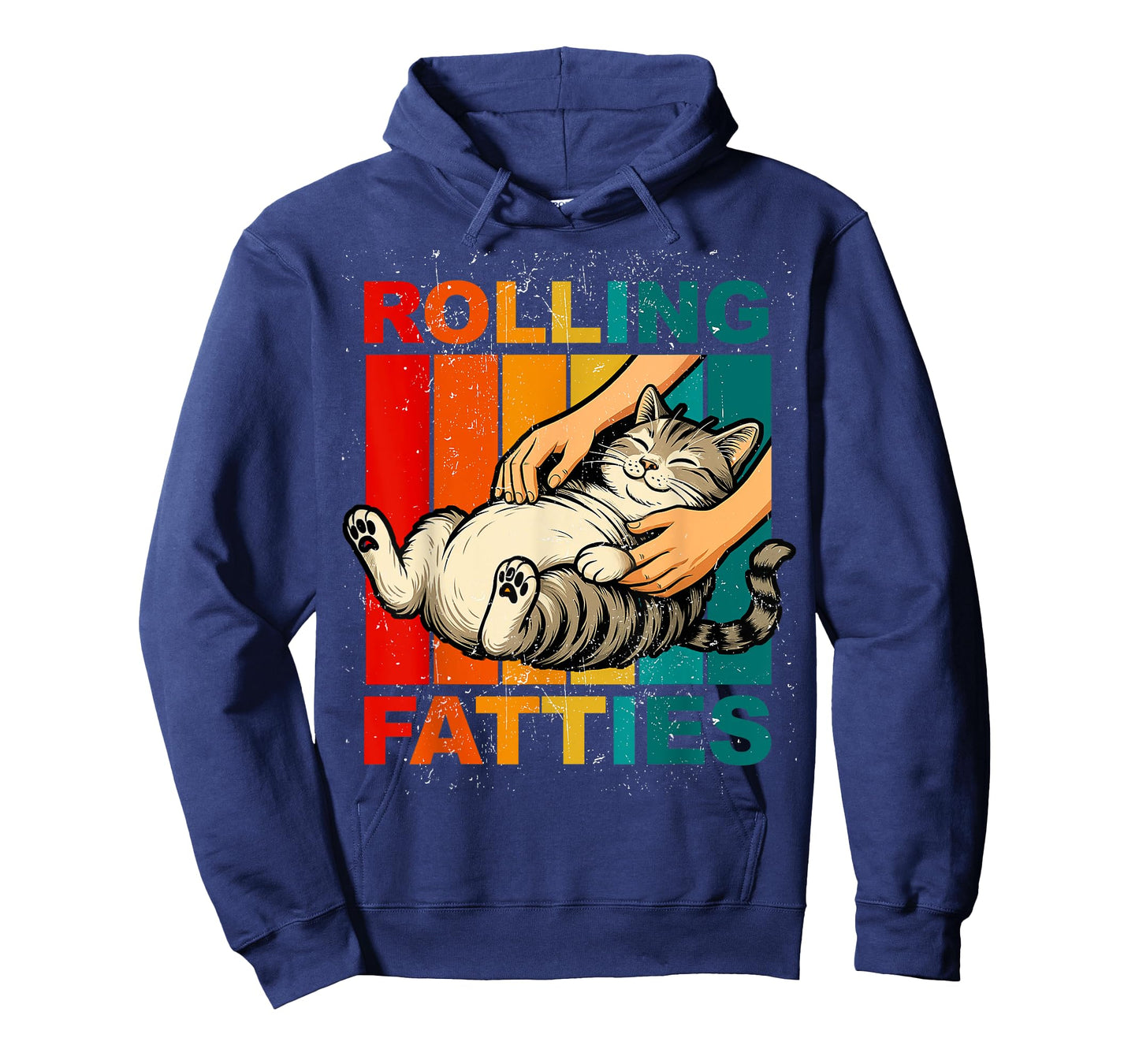 Funny Rolling Fatties Cat Vintage Cartoon Mens Womens Kids T-Shirt