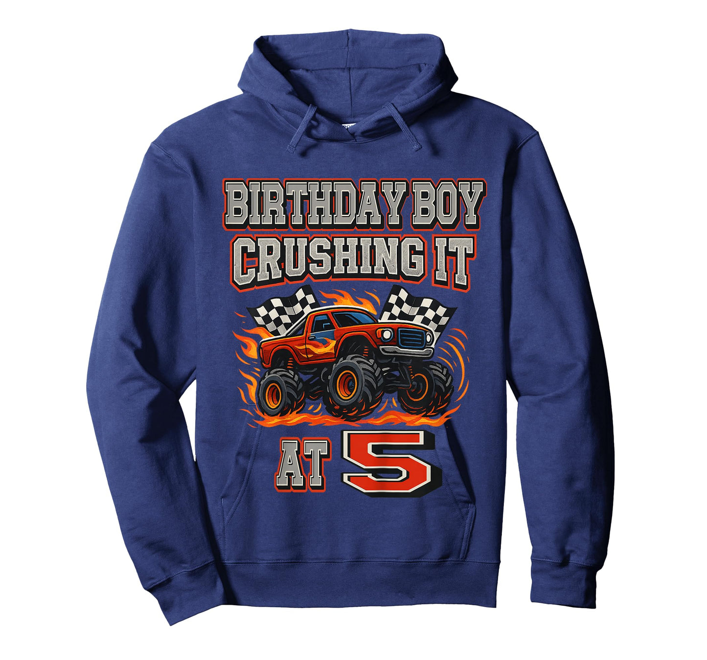 Kids Crushing It at 5 – Monster Truck Birthday Boy Party T-Shirt