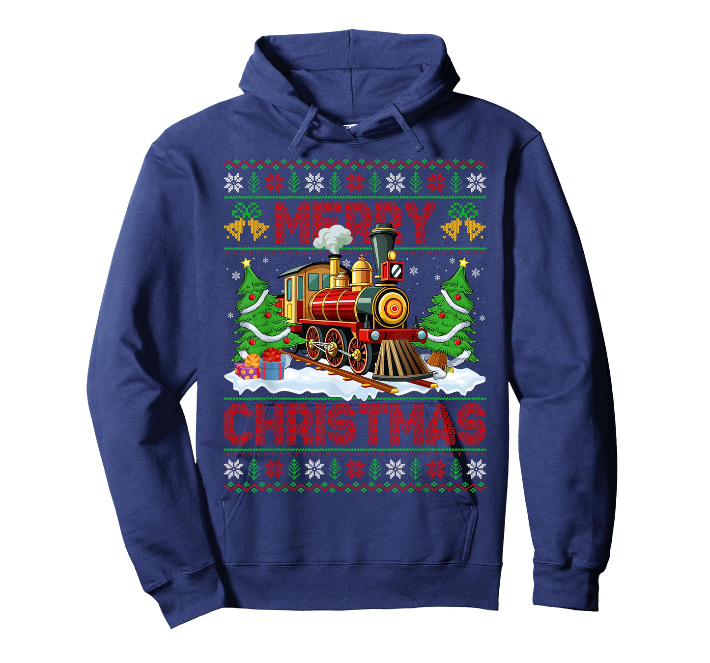 Train Christmas Ugly Sweater Funny Train Xmas Adults Kids T-Shirt