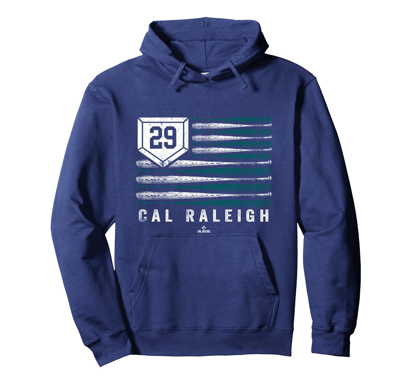 Vintage US Flag Baseball Stripes Cal Raleigh Seattle MLBPA Long Sleeve T-Shirt