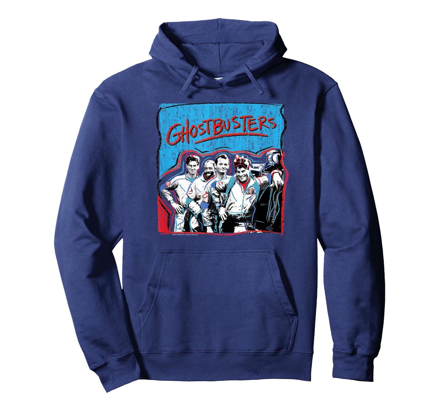 Ghostbusters Graffiti Blue & Red Cast Photo Retro Movie T-Shirt