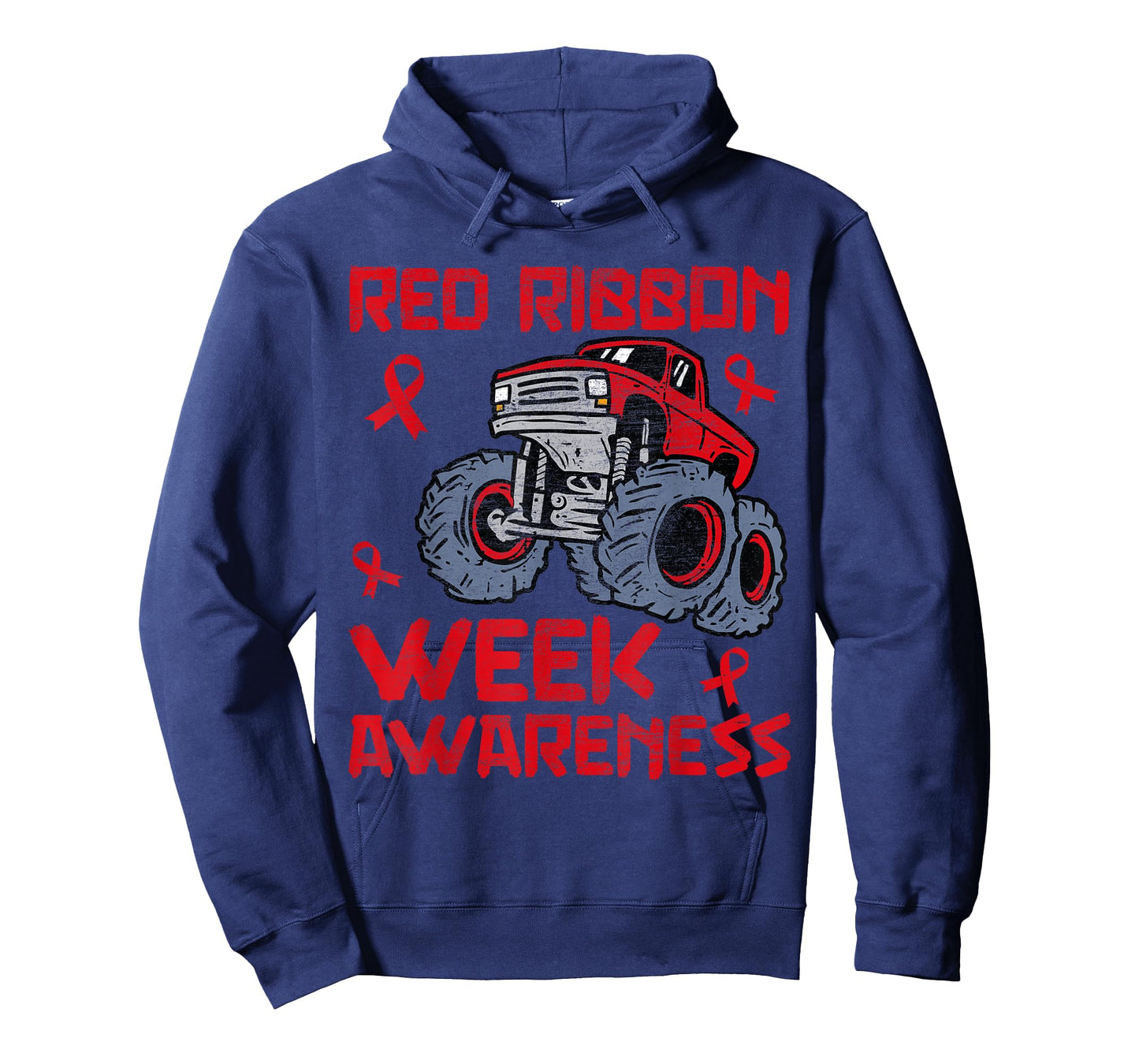 Red Ribbon Week Awareness Monster Truck Toddler Teens Kids T-Shirt